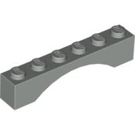Lego kostka (kostička) most oblouk 1x6, světle šedá (345502)